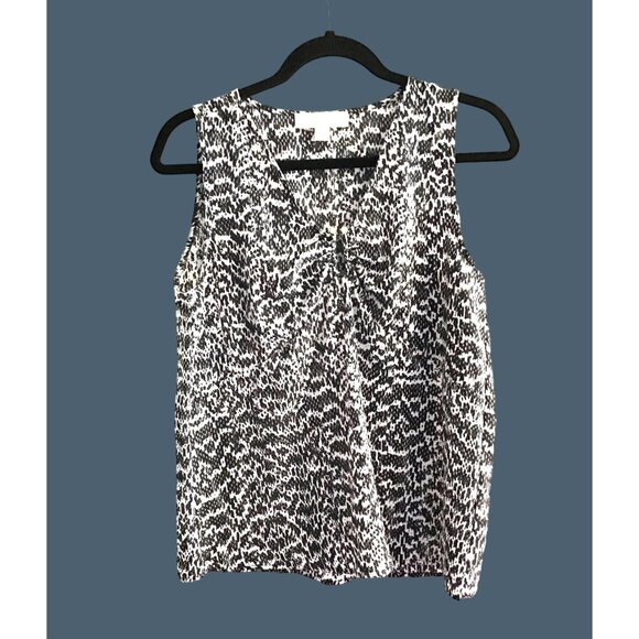 MICHAEL KORS- WOMENS BLACK/WHITE LIGHT WEIGHT BLOUSE SIZE MEDIUM - Picture 1 of 6